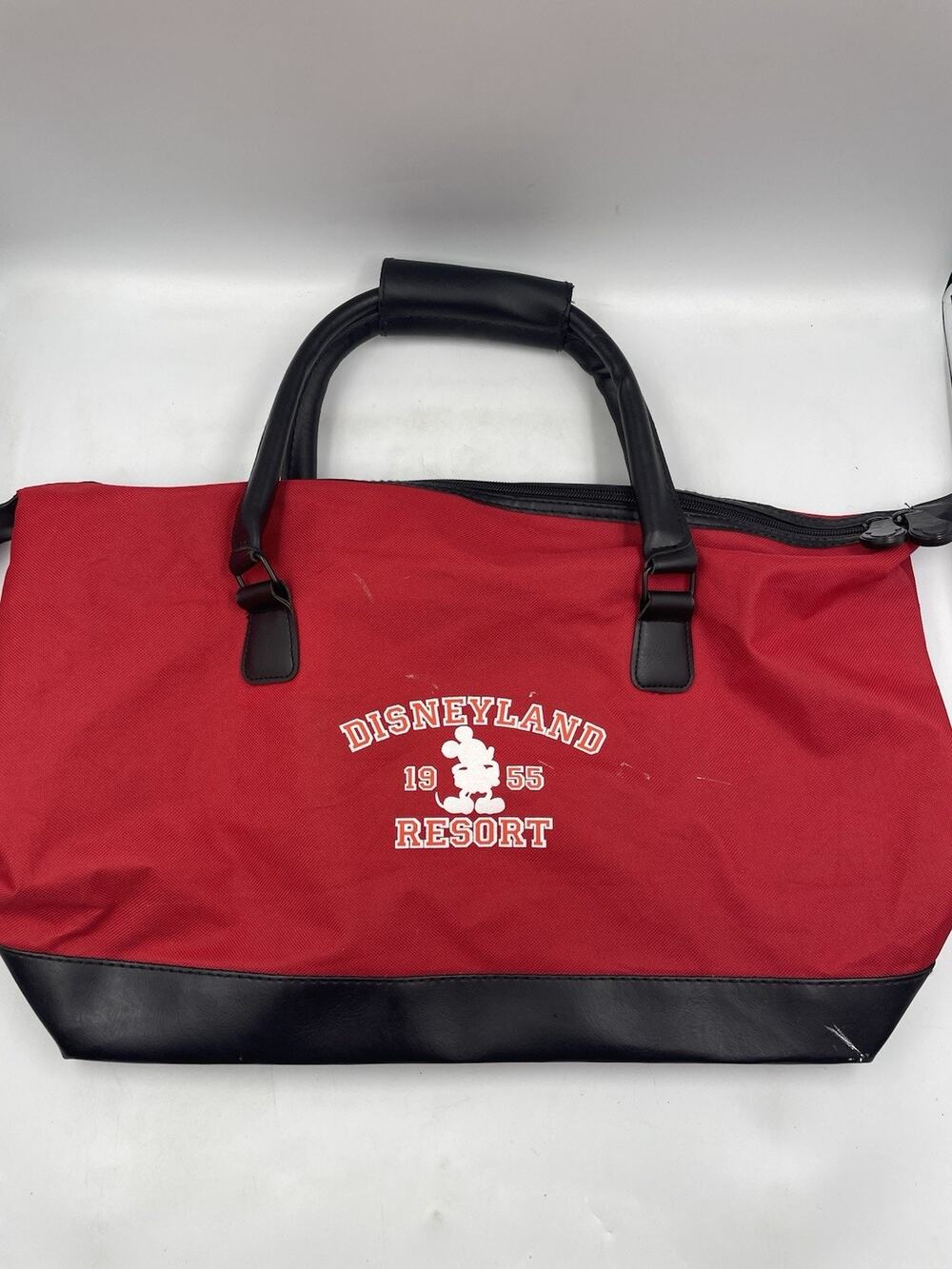 Disneyland 1955 Resort Bag Red Mickey Mouse Carry On Duffle Tote Doctors Bag